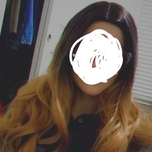 Long brown curly wig